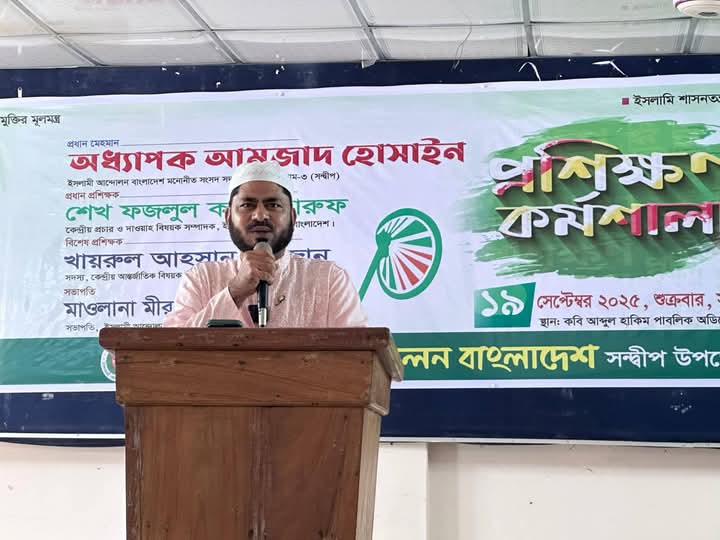 দলীয় কর্মশালায় আজ সন্দ্বীপে উন্নয়নের কি বার্তা দিলেন অধ্যাপক আমজাদ
